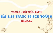 Bài 4.25 trang 89 SGK Toán 8 tập 1 Kết nối tri thức